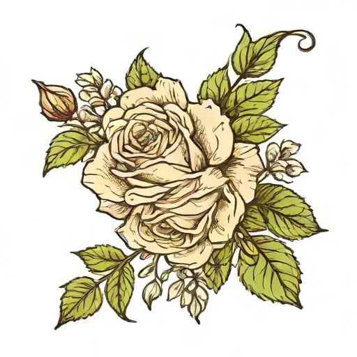 Hawthorn Flower Roses On Top Of Hand