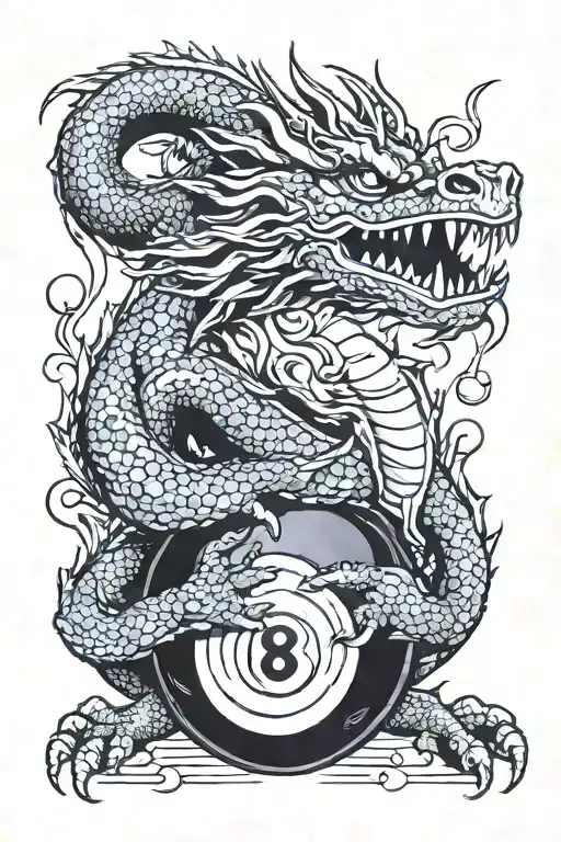 Dragon Playing 8 Ball Pool