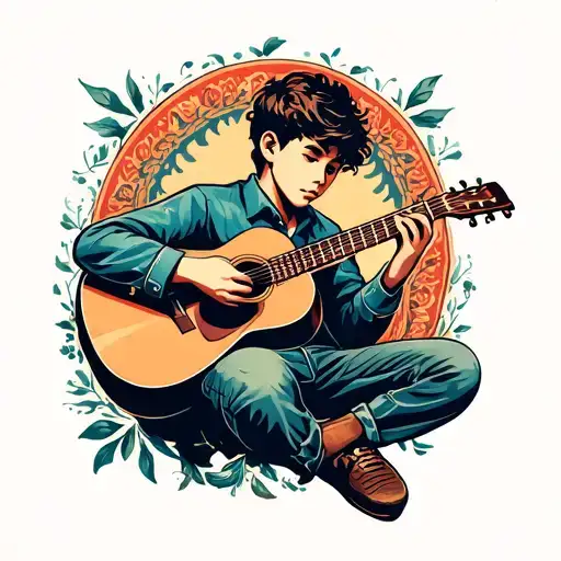 Lonely Boy With A Guitar Surrounded