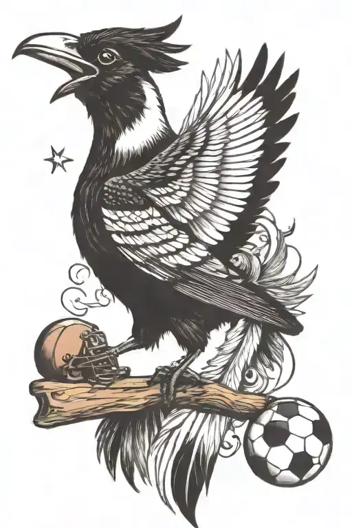 Magpie With Football