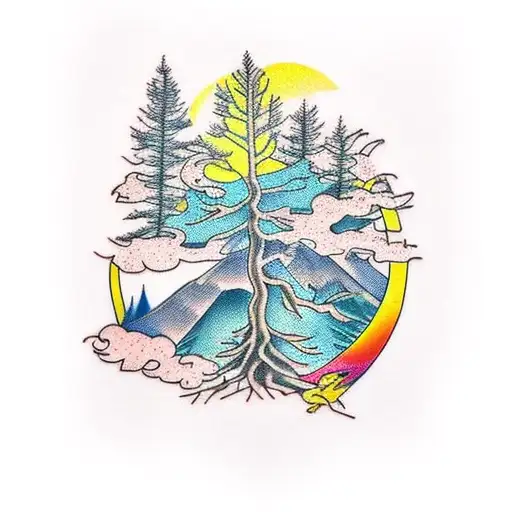 Growing Tree Phoenix Mountains Scenery