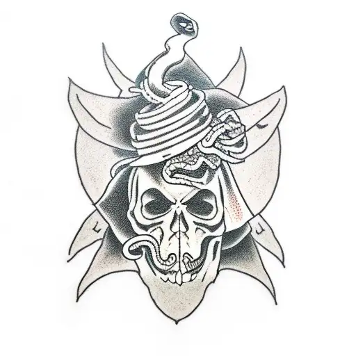 Reaper With Snake On Head