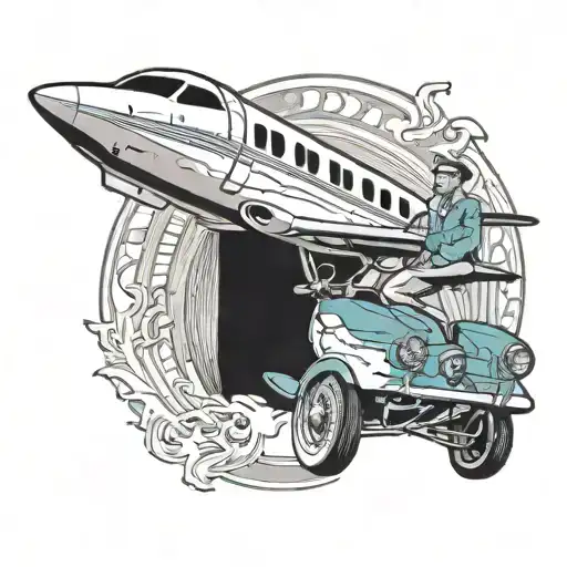 Cartoon Gulfstream 550 Standing On Back Wheels Hold Its Own Door About To Hit A Man With It