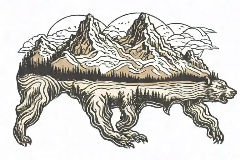 Topography Map Of Mountain And Bears