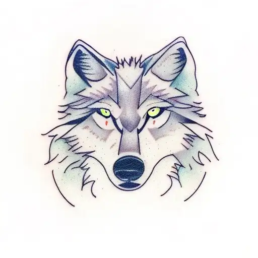 White Wolf In Dark Forest