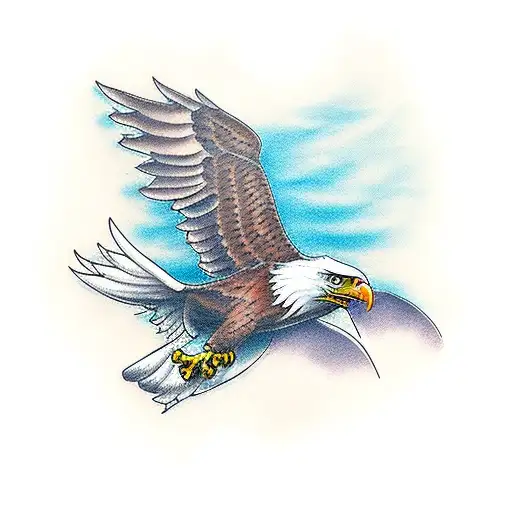 Eagle Flying With An Anchor
