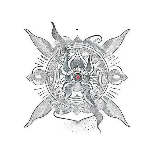 A Modern And Abstract Tattoo Of A Burma Traditional Designs