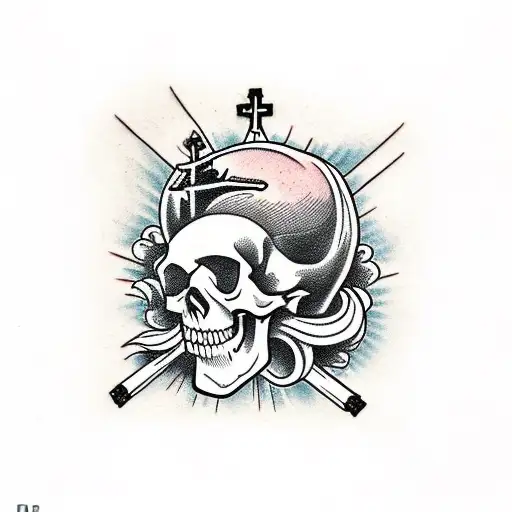 Burning Church On A Skull