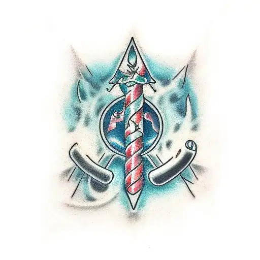 Posiden And Trident Under Water