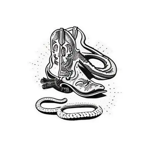 Cowboy Stomping On A Rattlesnake