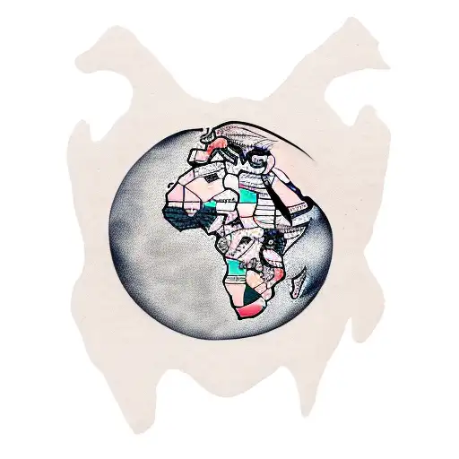 Africa Continent As A African Woman Hair