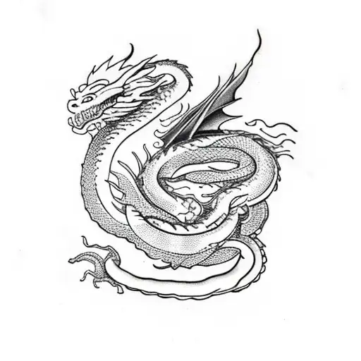 Dragon And Snake And Fire