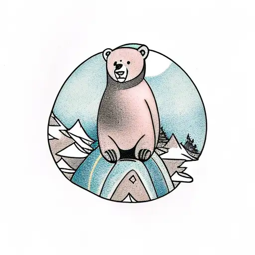 A Bear Beside A Waterfall With Rocks And Trees