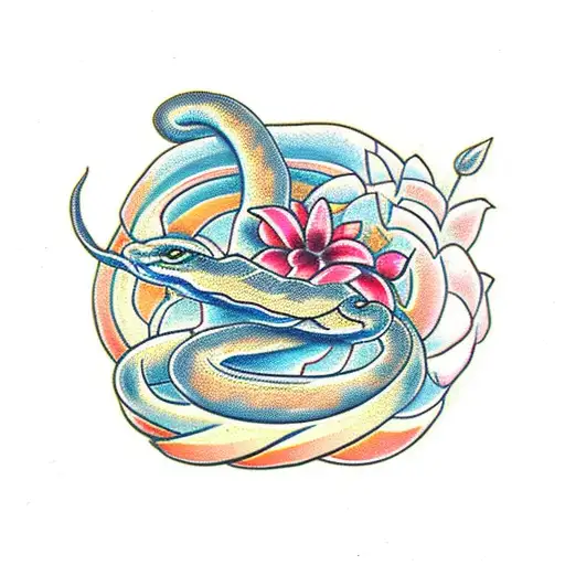 Snake With An Assortment Of Flowers