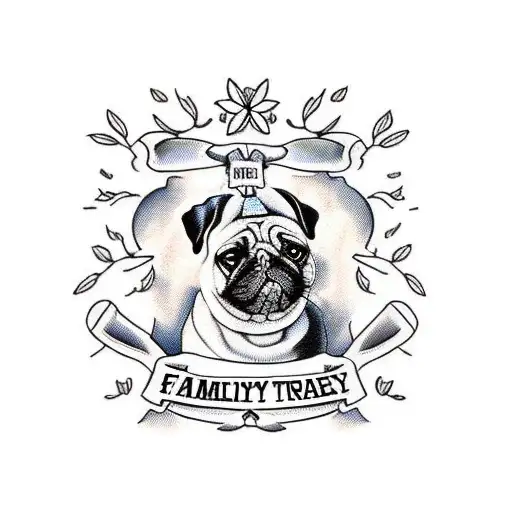 Family Tree With Pug Dog