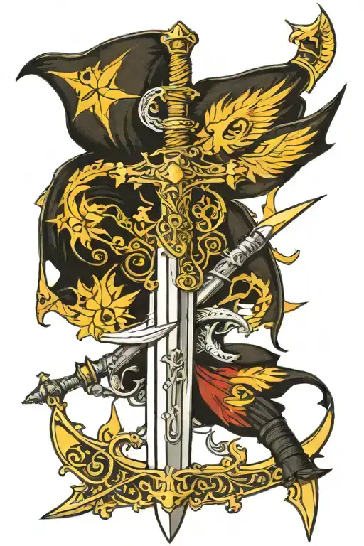 Anduril Sword With The Evenstar Hanging From Hilt