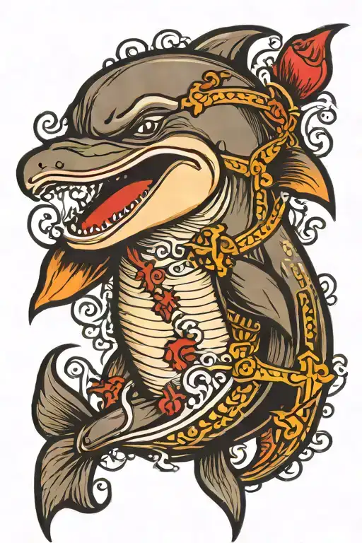 Angry Dolphin Smoking A Cigar