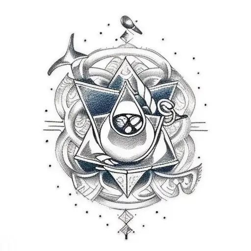 Combine The Passion For Technik And The Love For Schwert In A Dotwork Tattoo Design