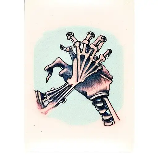 Skeleton Hand With Polaroid Photo