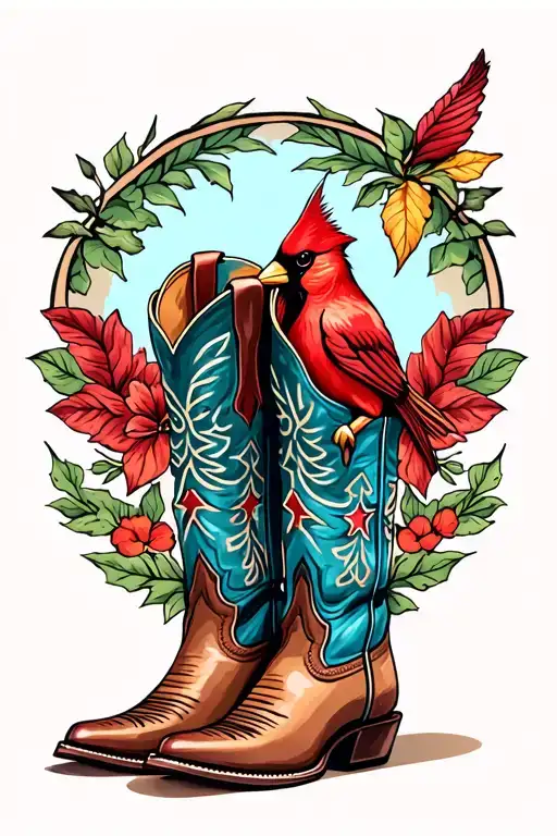 Cowboy Boots And Cardinal