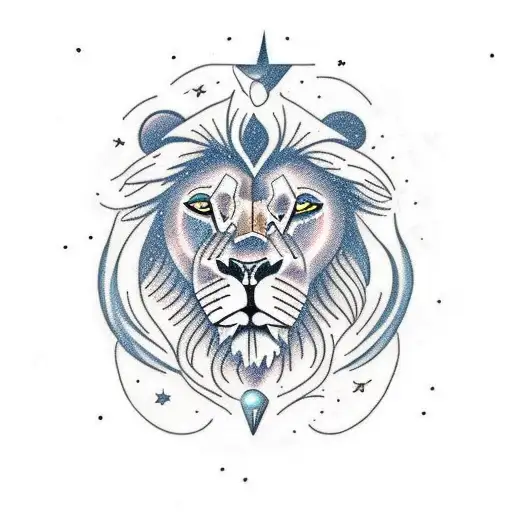 A Male Lion With A Night Sky Background