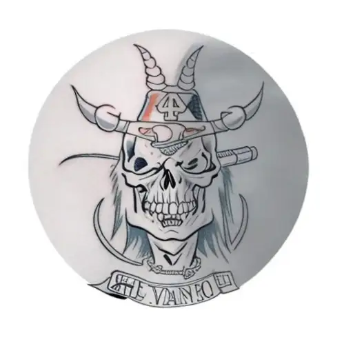 A Man With A Skull And Horns On His Head