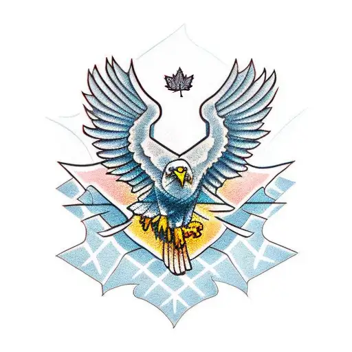 Eagle Holding Maple Leaf