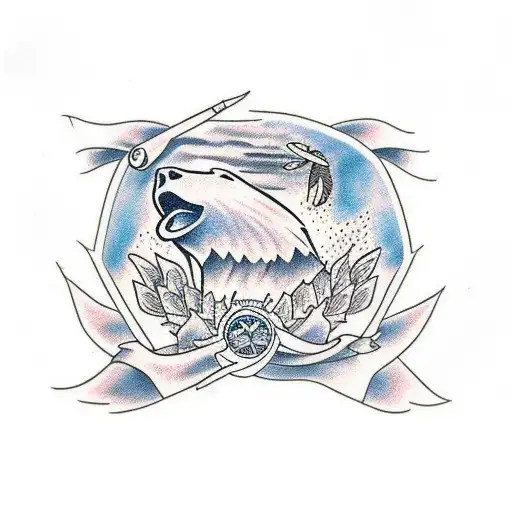 Left Side Bear Right Side Is Eagle