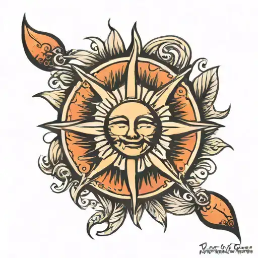 Orange Red Sun Shining