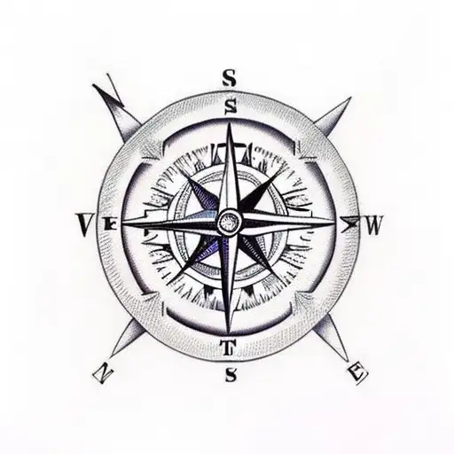 A Traditional Tattoo Of A Compass With Landmarks From Your Favorite Travel Destinations