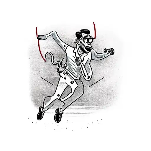 A Powerful Image Of A Runner Breaking Through A Finish Line Tape