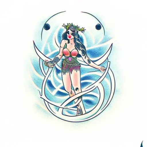 Goddess With Vines And Moon And Stars