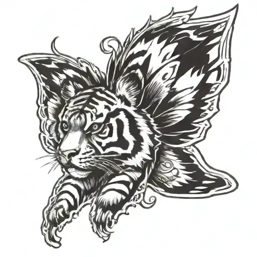 Butterfly Wings Shaped Like A Tiger