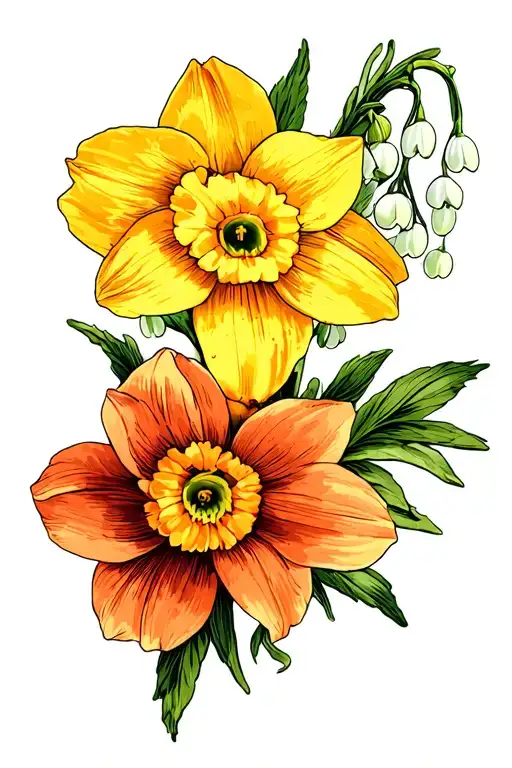Daffodil Lily Of The Valley Marigold