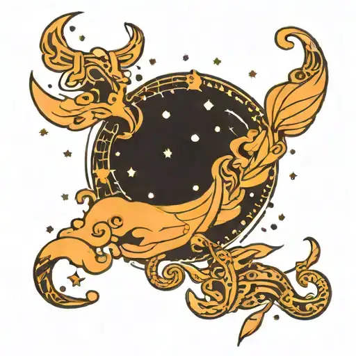 Taurus Pisces Constellation Intertwined