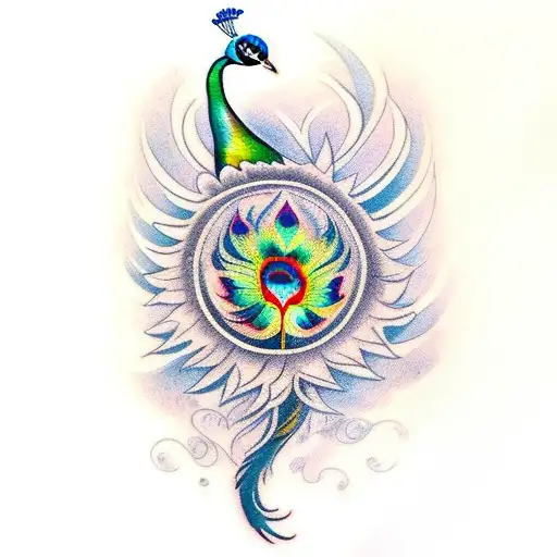 Peacock With Flower