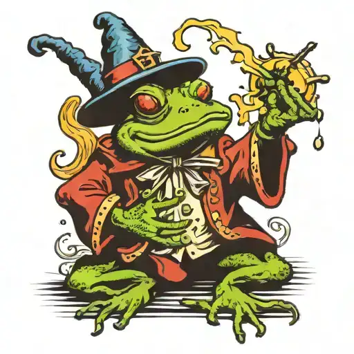 Wizard Frog Casting Spells