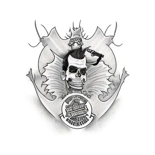 A Social Distortion Album Cover Inspired Tattoo Featuring Guitars And Dragons