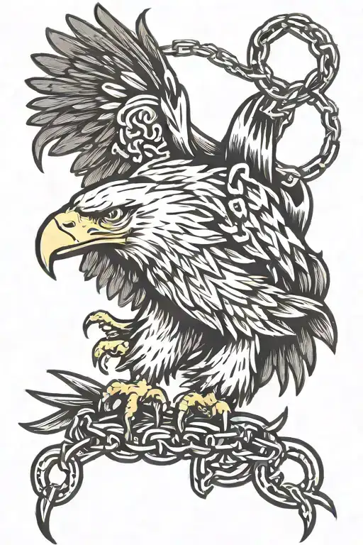 Eagle Breaking Out Of Chains