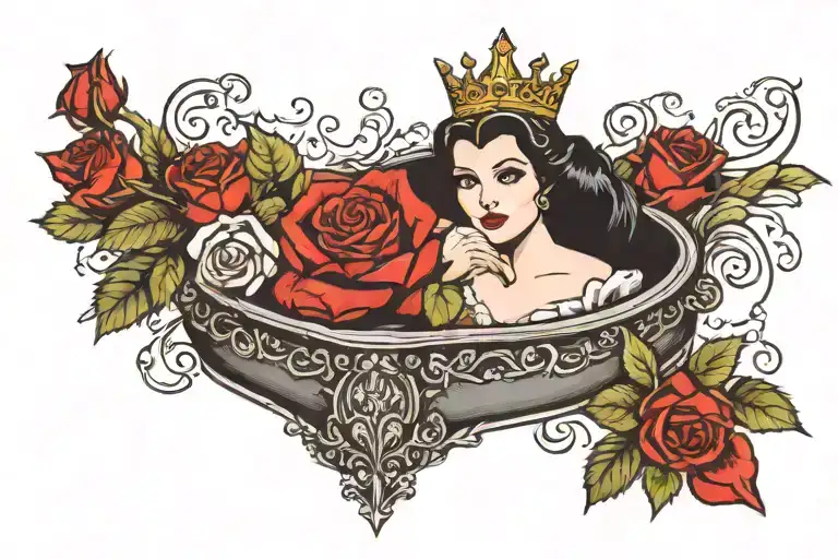 Evil Queen Box With Roses Around It
