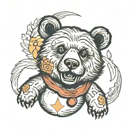 Bear Head Children Playing