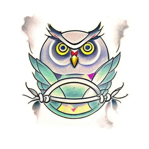 Owl With A Chain In Its Paws