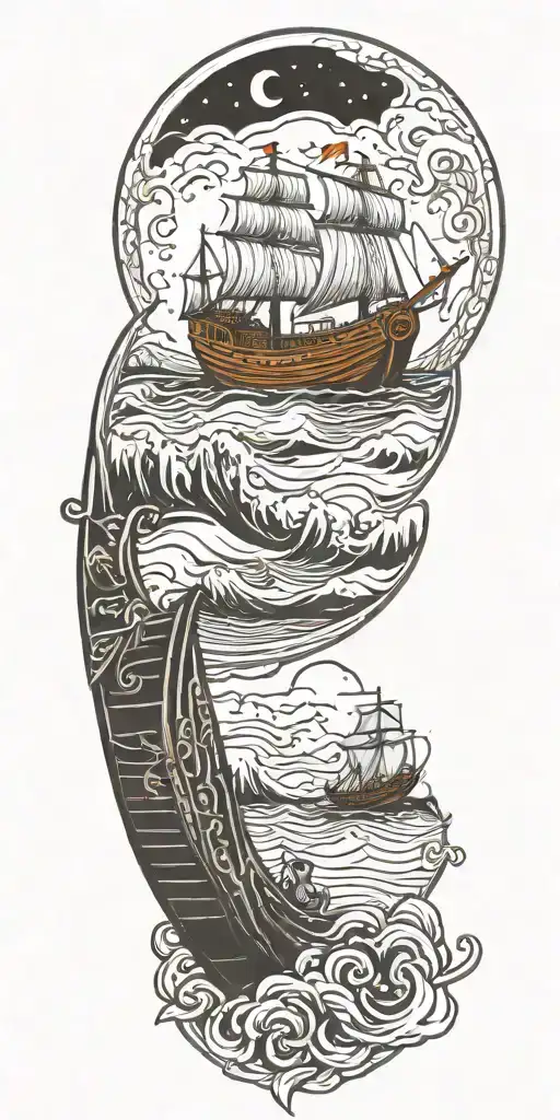 Cemetary Haunted House Viking Ship