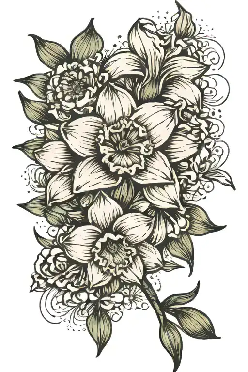 Narcissus Flower With Baby Foot Prints