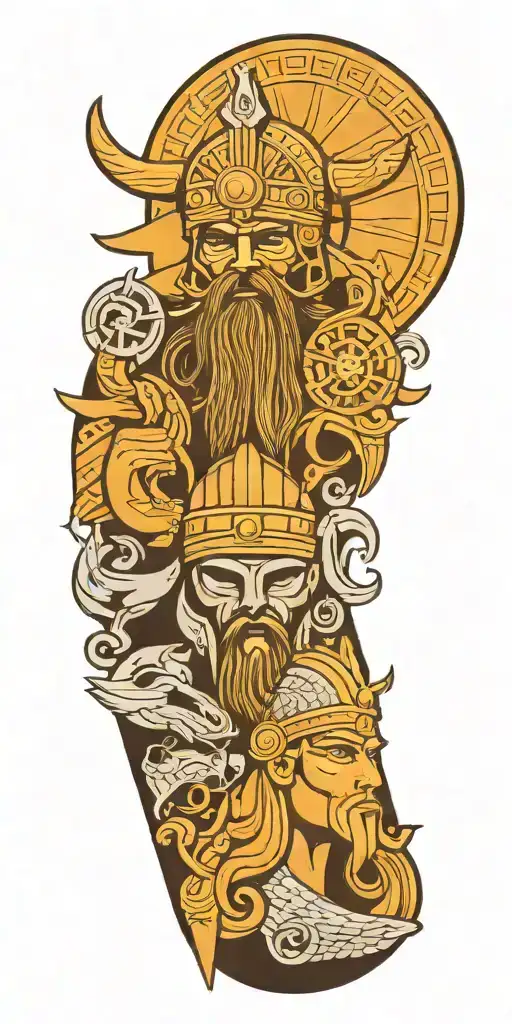 Combination Of A Viking And Egyptian Gods