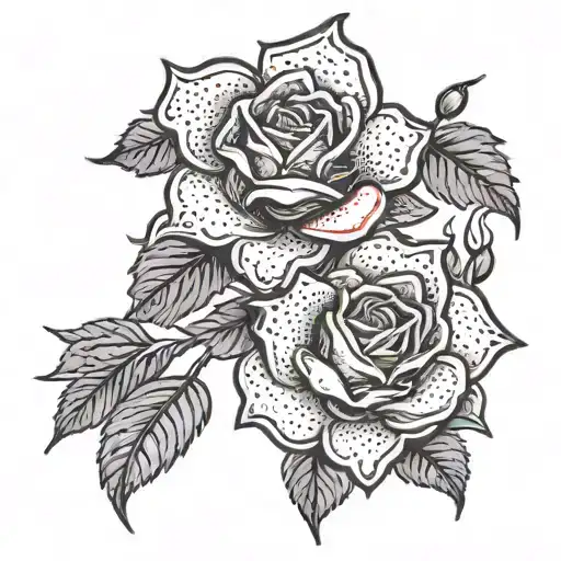 Black Cherry Blossom Roses Blood Dripping In The Center Making Some Of The Petals Change To Red