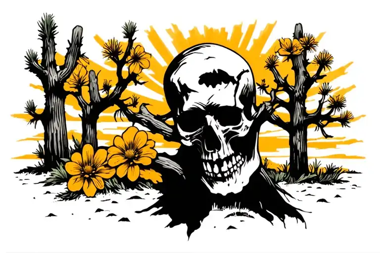 Joshua Tree With Skulls As Flowers