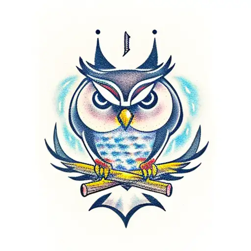 Owl Lightning Bolt Banner