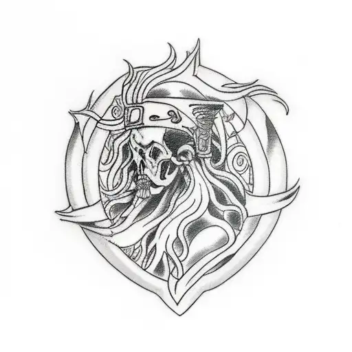 Design A Tattoo Of A Metal Music Concert Scene With Characters Inspired By Greek Mythology