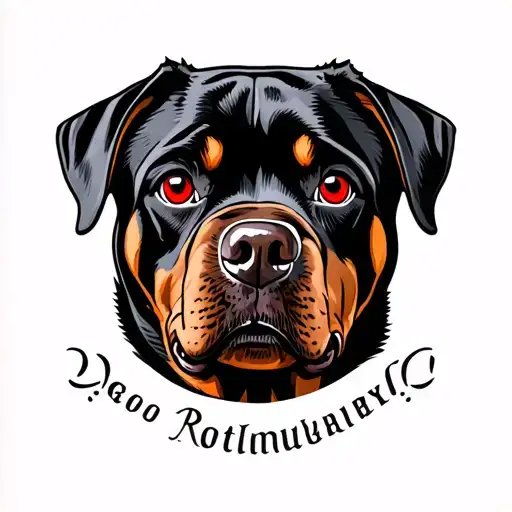 Rottweiler With Red Eyes